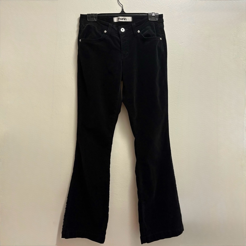 Mavi Vintage Black Corduroy Jeans Size 28 Wide Leg 90s Y2K Minimalist Pants